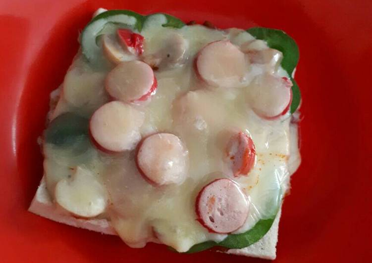 resep lengkap untuk Mini pizza roti tawar