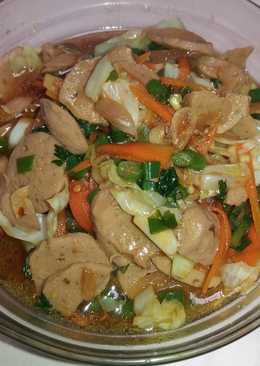 Tumis bakso saus tiram