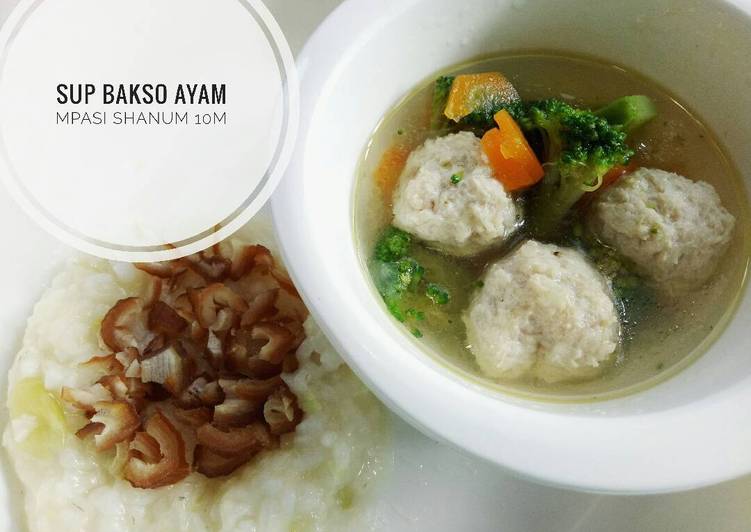 gambar untuk cara membuat Sup bakso ayam MPASI 10m