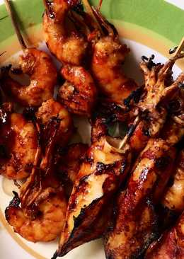 Sate Udang+cumi bakar bumbu kecap bawang