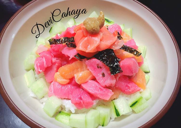 cara membuat Chirashi sushi