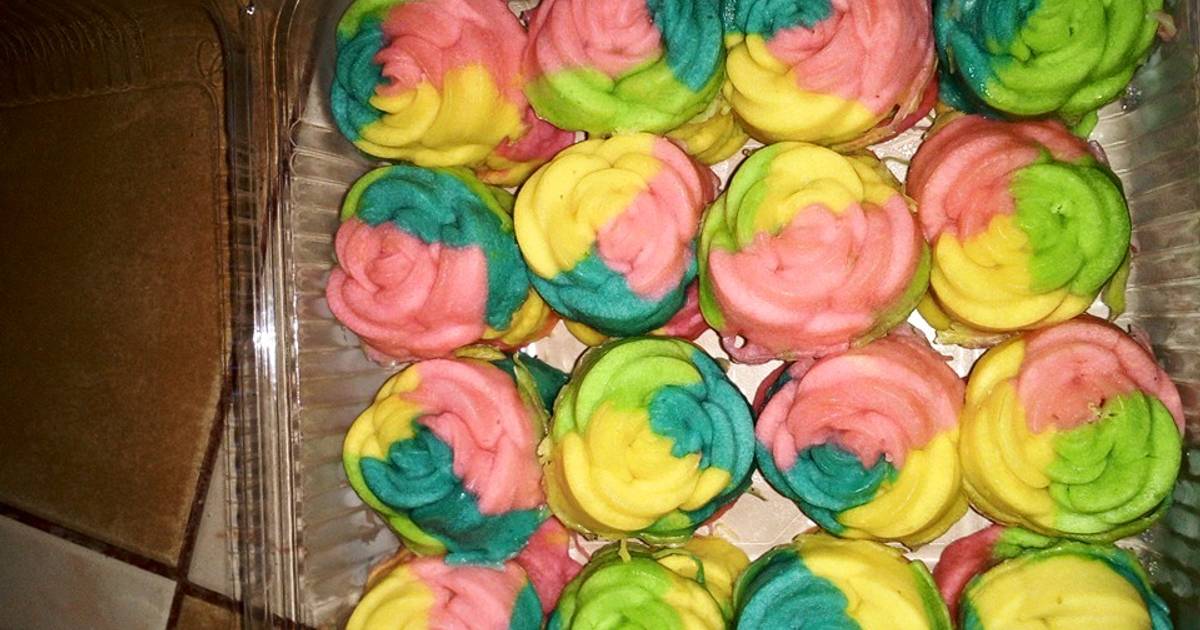 Resep Bolu Kukus Mawar Pelangi