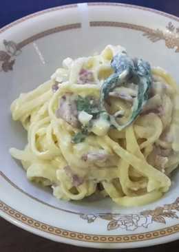 Carbonara Linguine smooked beef