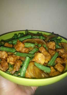 Tumis kacang panjang tempe kecap