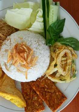 Nasi Uduk magicom lengkap