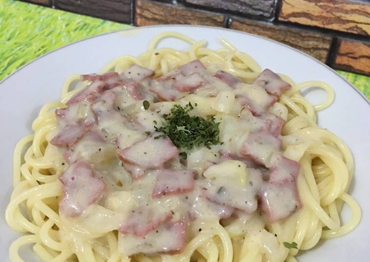 resep Spaghetti carbonara with kraft