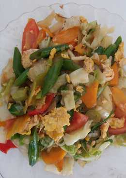 Wings capcay heart broke chicken