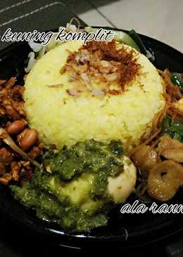 Nasi kuning rice cooker komplit