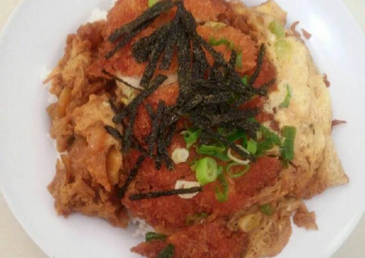resep lengkap untuk Fried chicken & egg Rice bowl