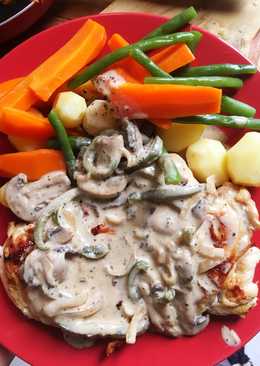 Chicken Steak with mushrooms sauce