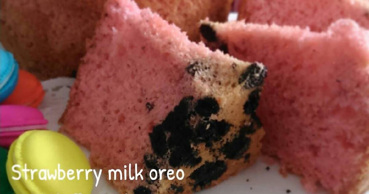 Resep Strawberry milk oreo chiffon cake...
