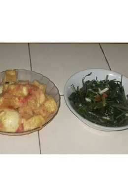 Telur tahu balado & tumis kangkung sederhana