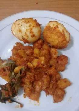 Telor,kentang dan udang bumbu bali ala rumahan