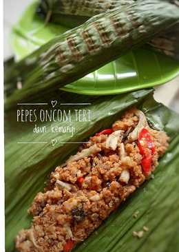 Pepes Oncom Teri Daun Kemangi
