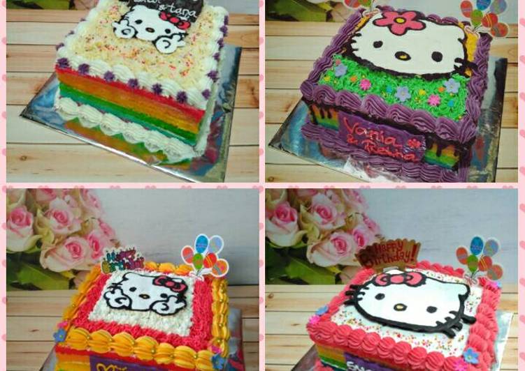 gambar untuk resep makanan Tart Rainbow (resep rainbow cake)