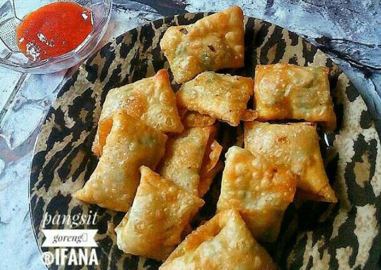 resep Pangsit Goreng isi ayam dan sayur #bantumantenbaru