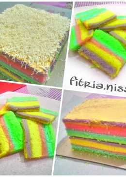 Bolu Pelangi Kukus Simpel (6 bahan)