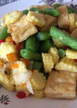 Baby corn,baby buncis dan tahu tumis for beginner