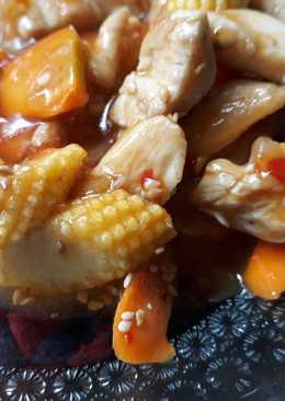 Ayam Jagung Wortel saus asam manis