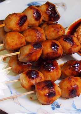 Bakso/pentol bakar saos kacang (bumbu sate)