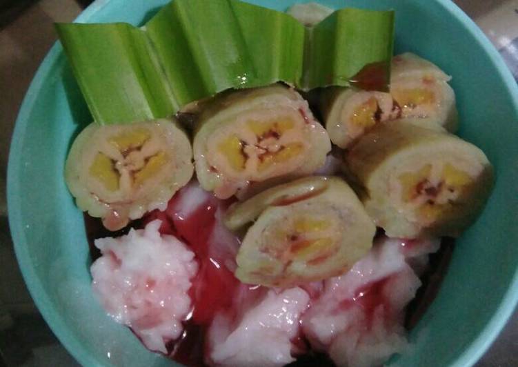 resep makanan Es Pisang Ijo ala me