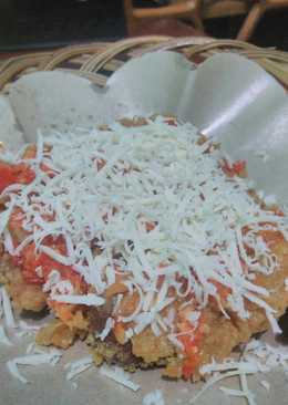 Ayam Geprek pedas topping keju