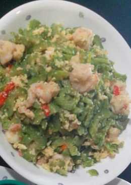 Tumis pare udang telur #bikinramadhanberkesan