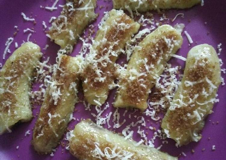 resep masakan Pisang bakar keju #cemilan 1y+