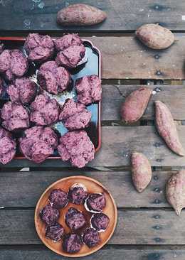 Muffin kukus ubi ungu (kue moho)