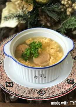 Egg Drop Soup with Scallop #ketopad_CP_telur