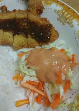 Chicken katsu teriyaki (plus salad ala hokben)