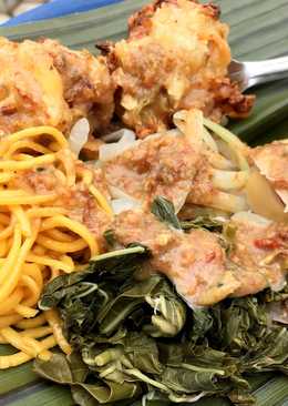 Pecel mie-sayur-bakwan