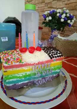 Rainbow cake kukus