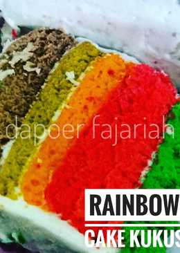 Rainbow cake kukus mini lembut banget untuk pemula (anti gagal)