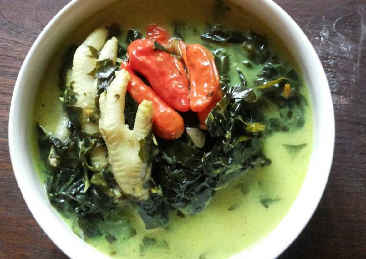 resep masakan Gulai Daun Pepaya Jepang campur Ceker