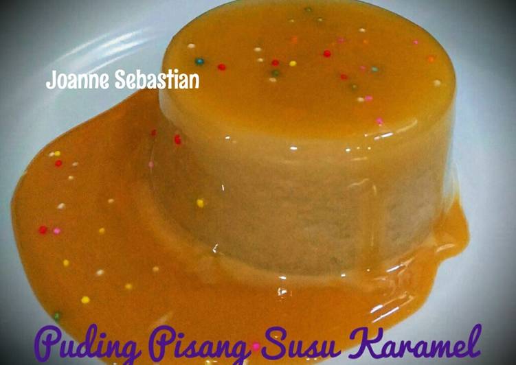 cara membuat Puding Pisang Susu Karamel