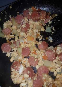 Orak arik telor sosis + sayuran
