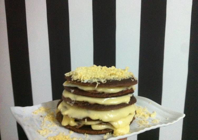 resep makanan Pancake coklat fla keju