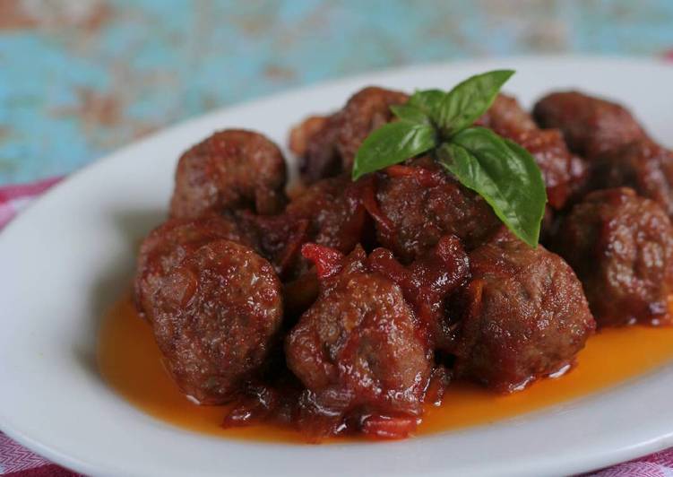 resep masakan Meatball saus barbeque