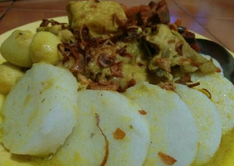 resep Lontong opor ayam kuning (sajian lebaran)