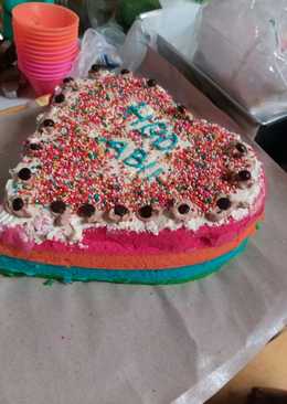 Rainbow cake sederhana