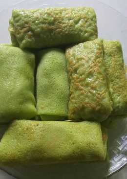 Dadar gulung tanpa pewarna buatan (asli pandan)