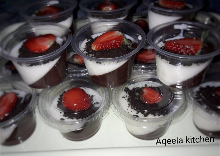 resep lengkap untuk Puding cup silky coklat