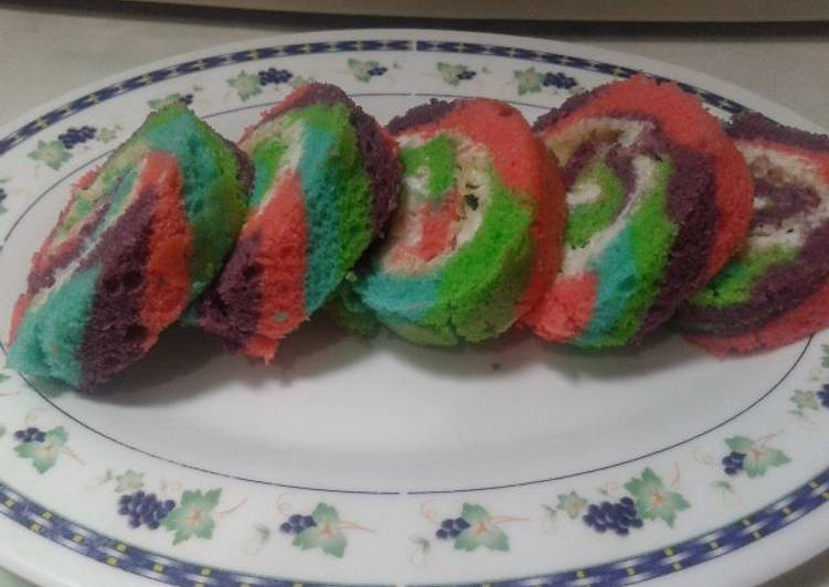 Resep Bolu gulung Rainbow