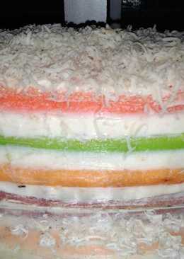 Rainbow cake kukus