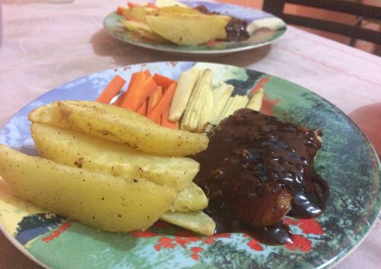 cara membuat Dori steak blacpaper