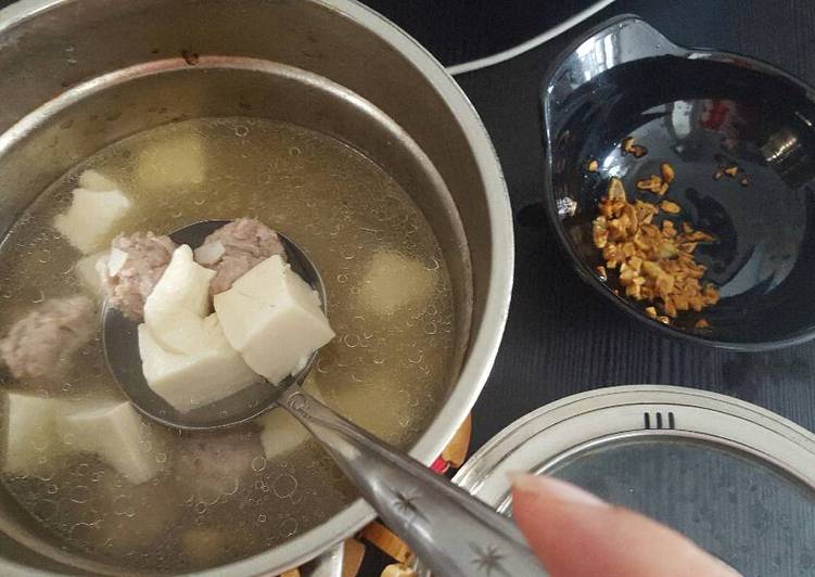 resep Sup tahu bakso babi