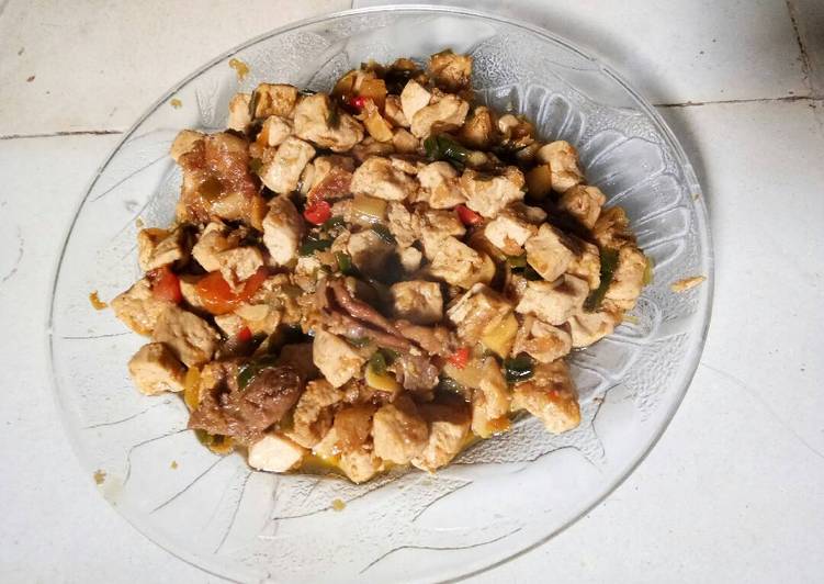 resep masakan Oseng oseng tahu dan ayam kecap jahe rasa lezat dan enak