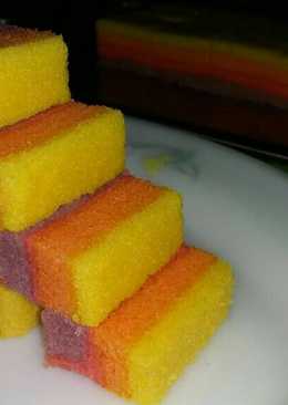 Rainbow Cake Kukus (Bolu Kukus Pelangi)