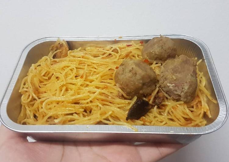 Resep Angel Hair Cakalang dengan Bola Daging - Audry Arifin